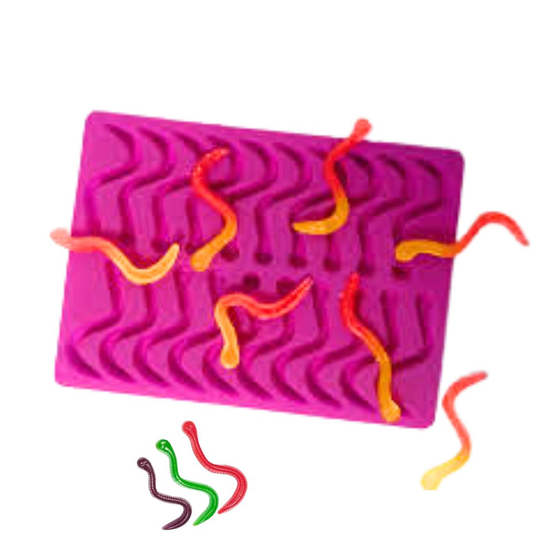 Silicone Gummy Worm Molds / 2 Moldes de Silicón para Dulces Gusanitos Repostería Lorann Gourmet