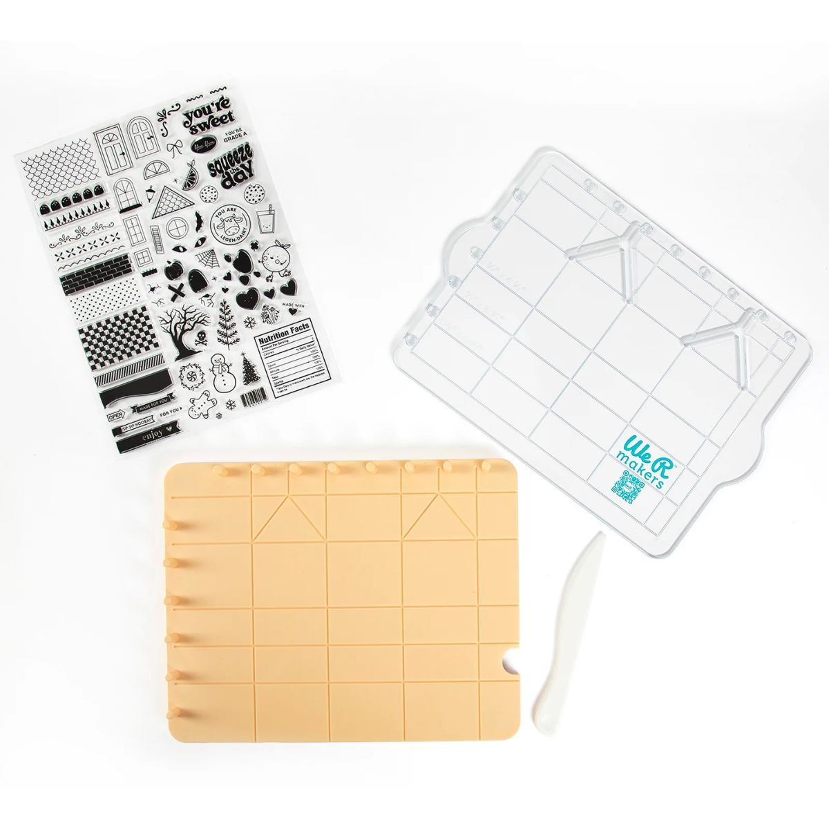 Stamp Board &amp; Stamps / Tabla Para Estampado Herramientas We R Makers