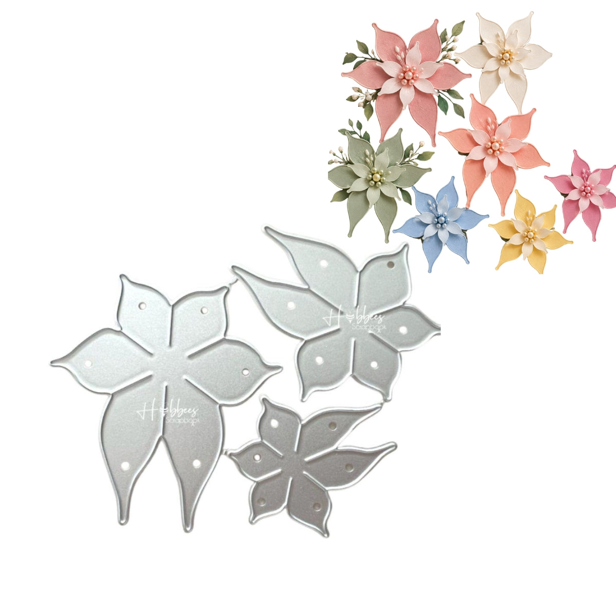 Suaje de Flor de Pascua 3D Dados de Corte / Suajes / Troqueles Hobbees