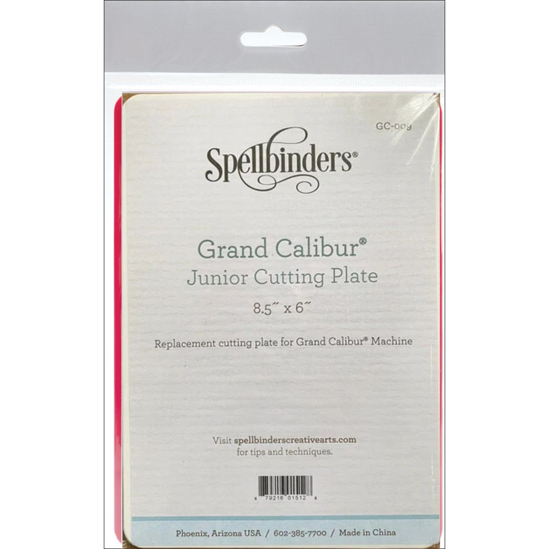 Grand Calibur Junior Raspberry Spacer Plate 8.5" x 6" / Placa para Troqueladora Accesorios para Suajadoras Spellbinders