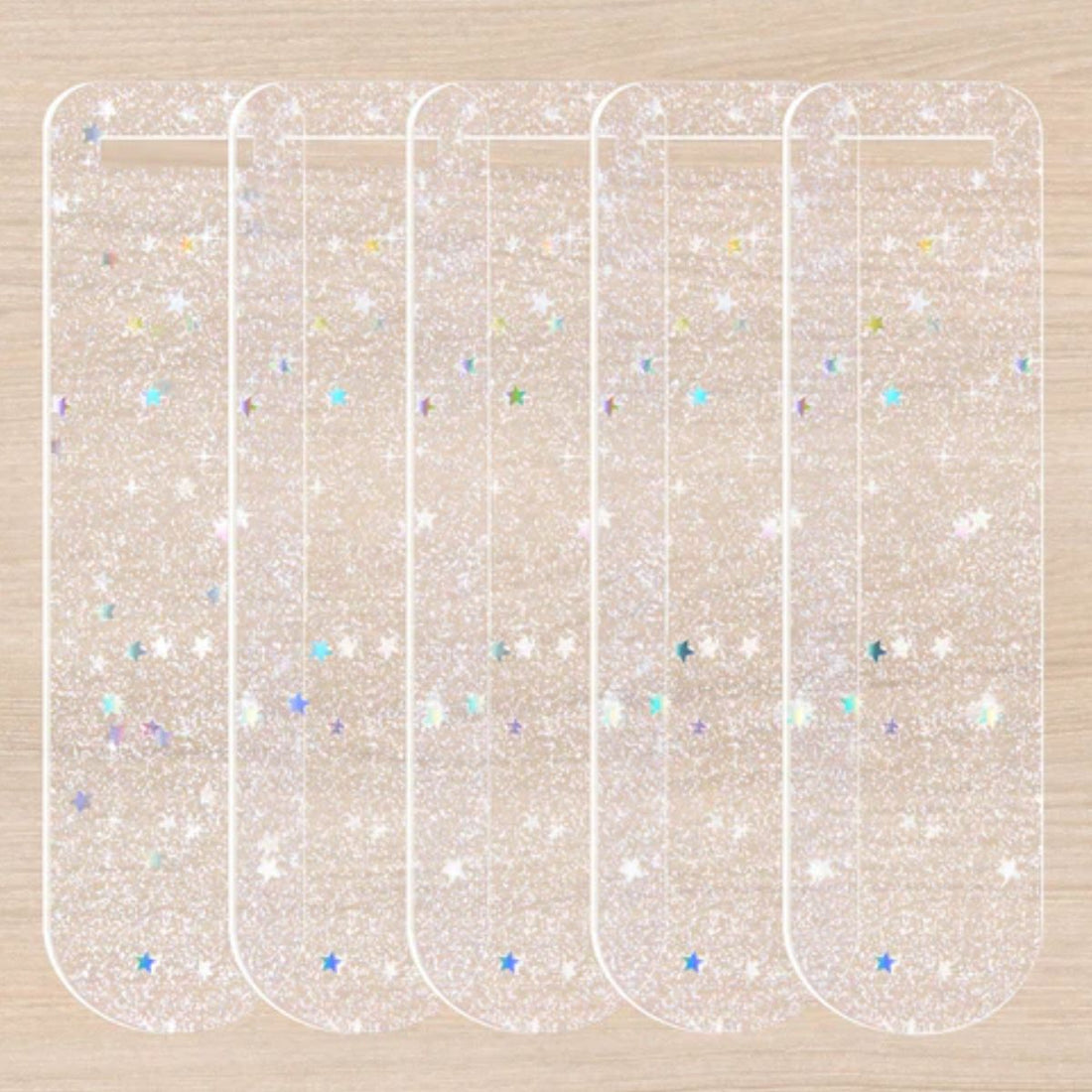 Bookmark Blanks Sparkle / 5 Acrílicos para Hacer Separadores de Libros Accesorios Teckwrap