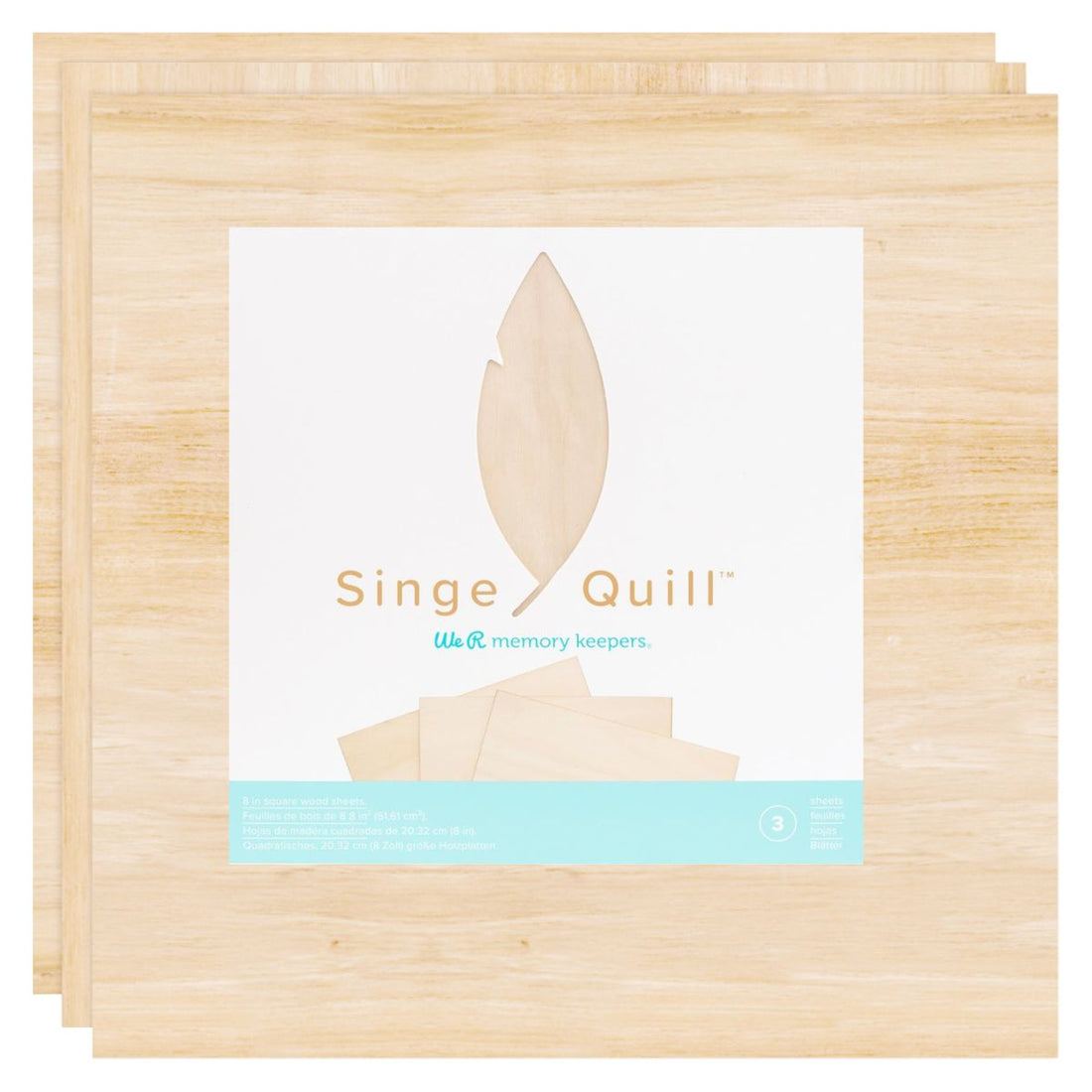 Singe Quill Veneer Sheets 8" / Láminas de Chapa de Madera Accesorios We R Makers