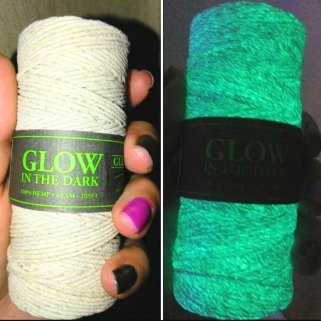 Hemp Cord 20lb Glow In The Dark / Hilo de Cáñamo Brilla en Oscuridad Listones e Hilos Hemptique