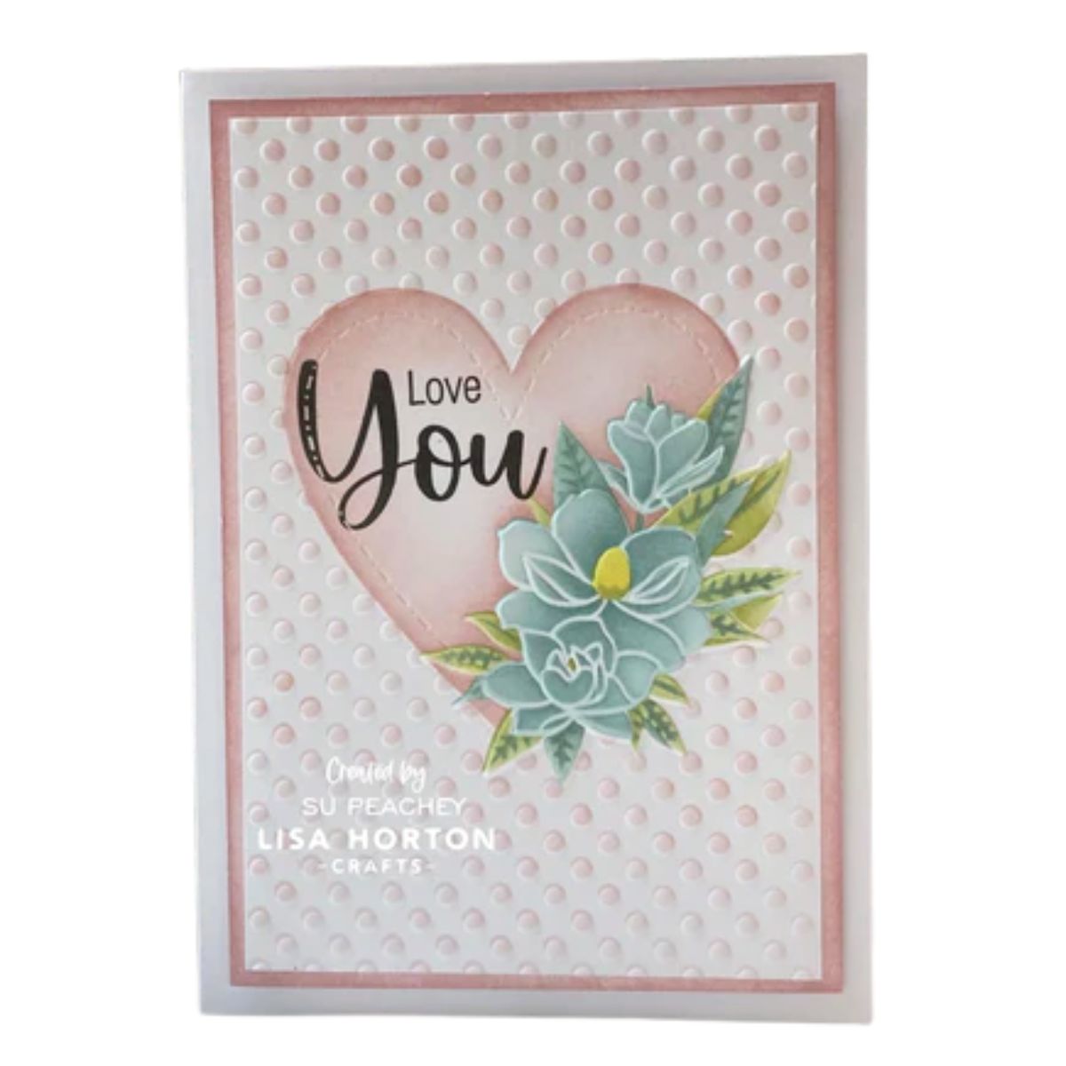 Dotty Magnolia Heart 3D Embossing Folder / Folder De Grabado 3D Corazon De Magnolia Con Puntos Folders de Grabado Lisa Horton Crafts