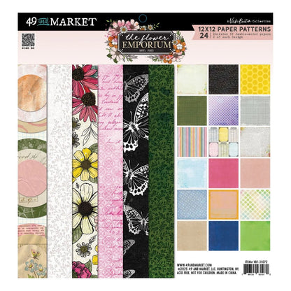 Pack The Flower Emporium 12&quot; / 24 Hojas de Papel Emporio de Flores Papel, Hojas Sueltas 49 and Market