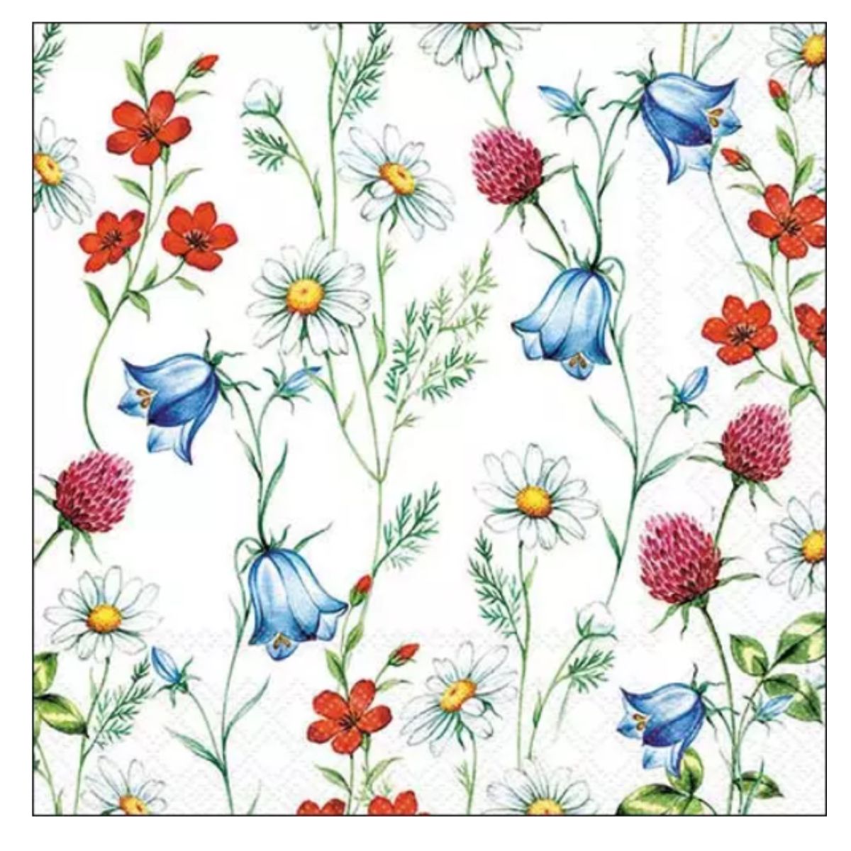 Servilleta de Papel Mixed Wild Flowers White 