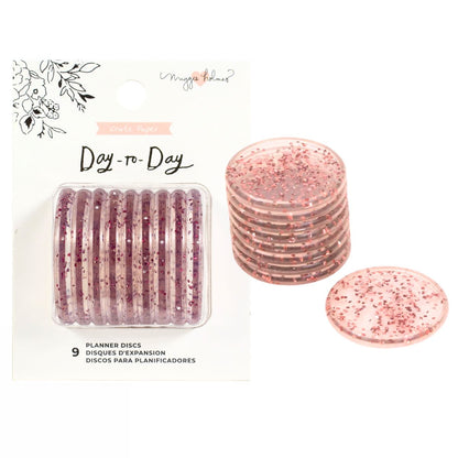 Pink Glitter Discs 1.75&quot;/ Discos para Agendas Rosa con Glitter Discos para Planners Maggie Holmes