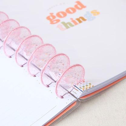 Pink Glitter Discs 1.75&quot;/ Discos para Agendas Rosa con Glitter Discos para Planners Maggie Holmes