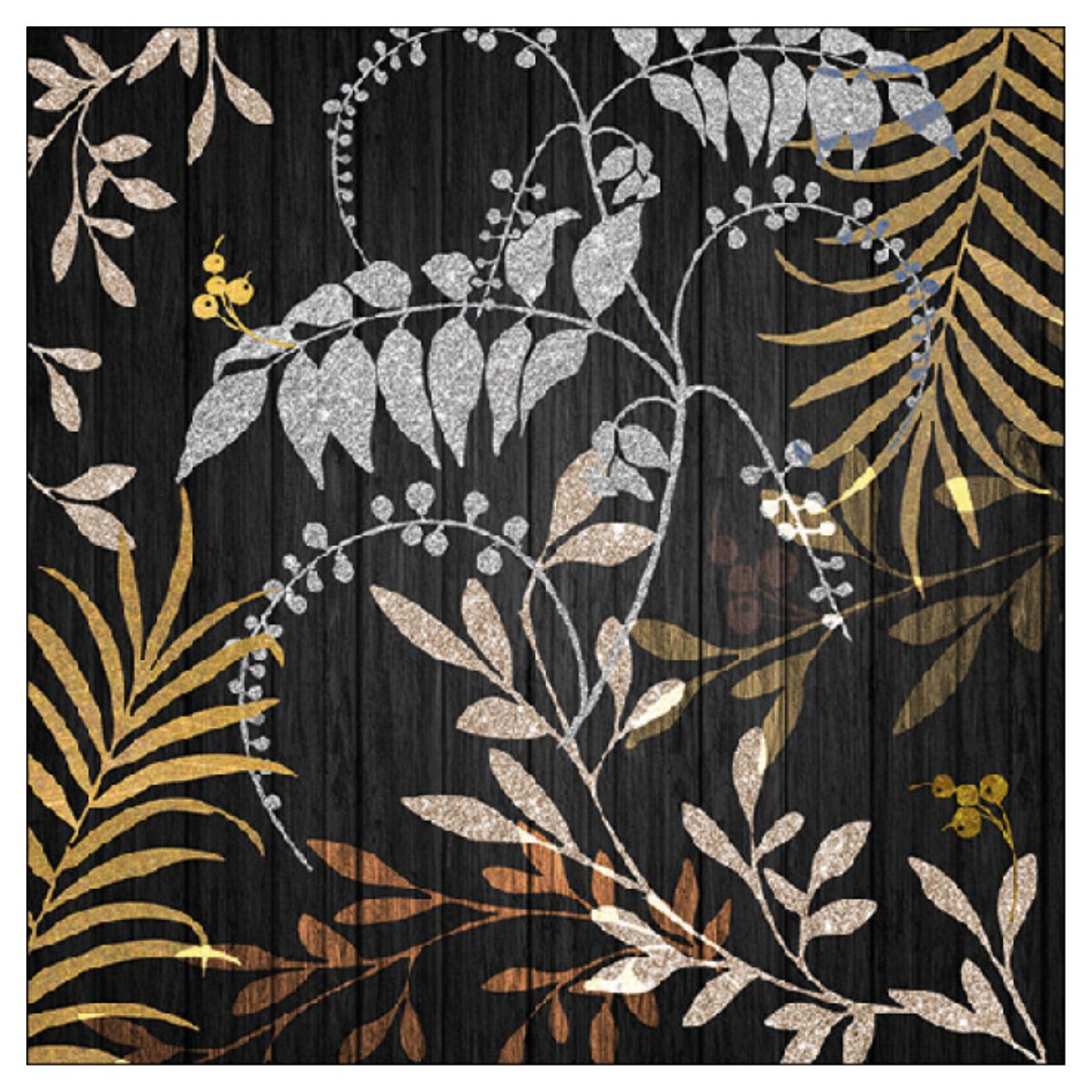 Servilleta de Papel Luxury Leaves Black 