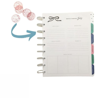 Pink Glitter Discs 1.75&quot;/ Discos para Agendas Rosa con Glitter Discos para Planners Maggie Holmes