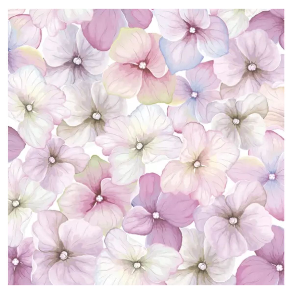 Servilleta de Papel Pink Hydrangea Pattern 