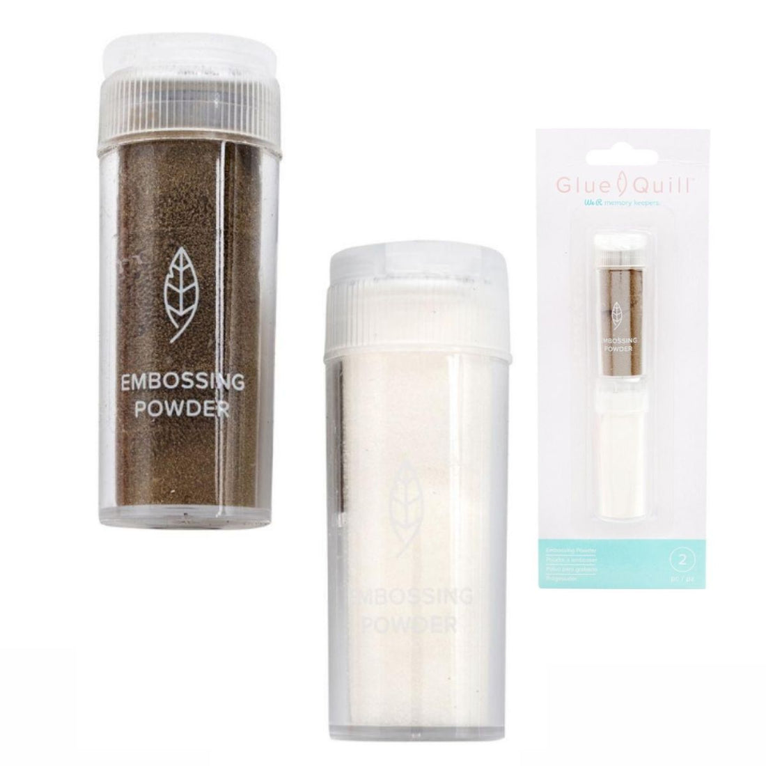Glue Quill Embossing Powder Clear &amp; Gold / 2 Polvos de Embossing Oro y Claro Polvos de Embossing We R Memory Keepers