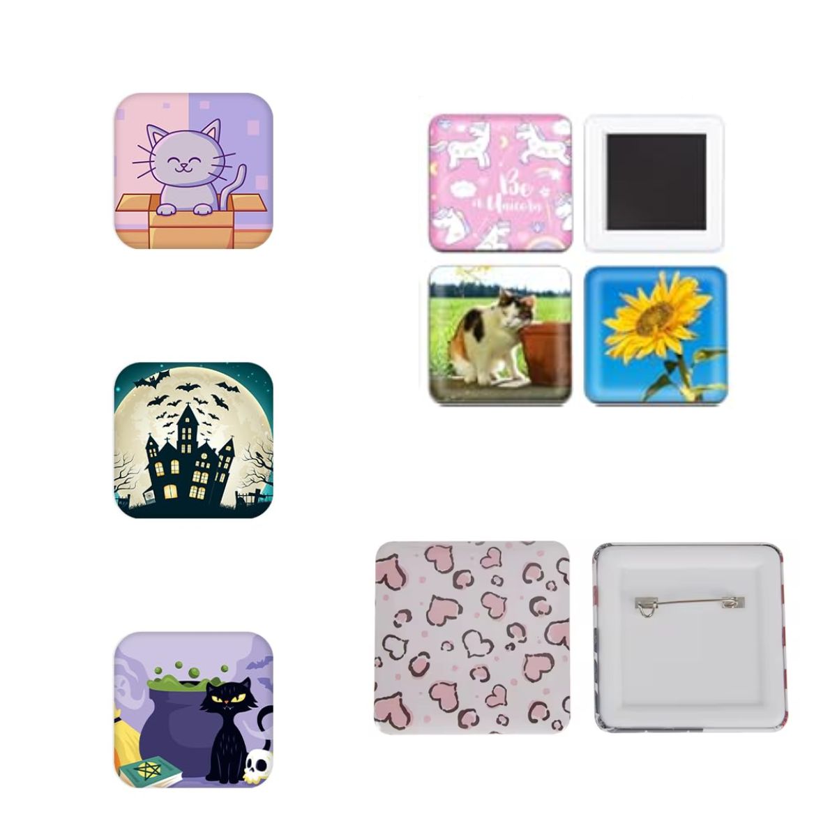 Square Button Pieces / 10 Botones Cuadrados Personalizables Accesorios We R Memory Keepers