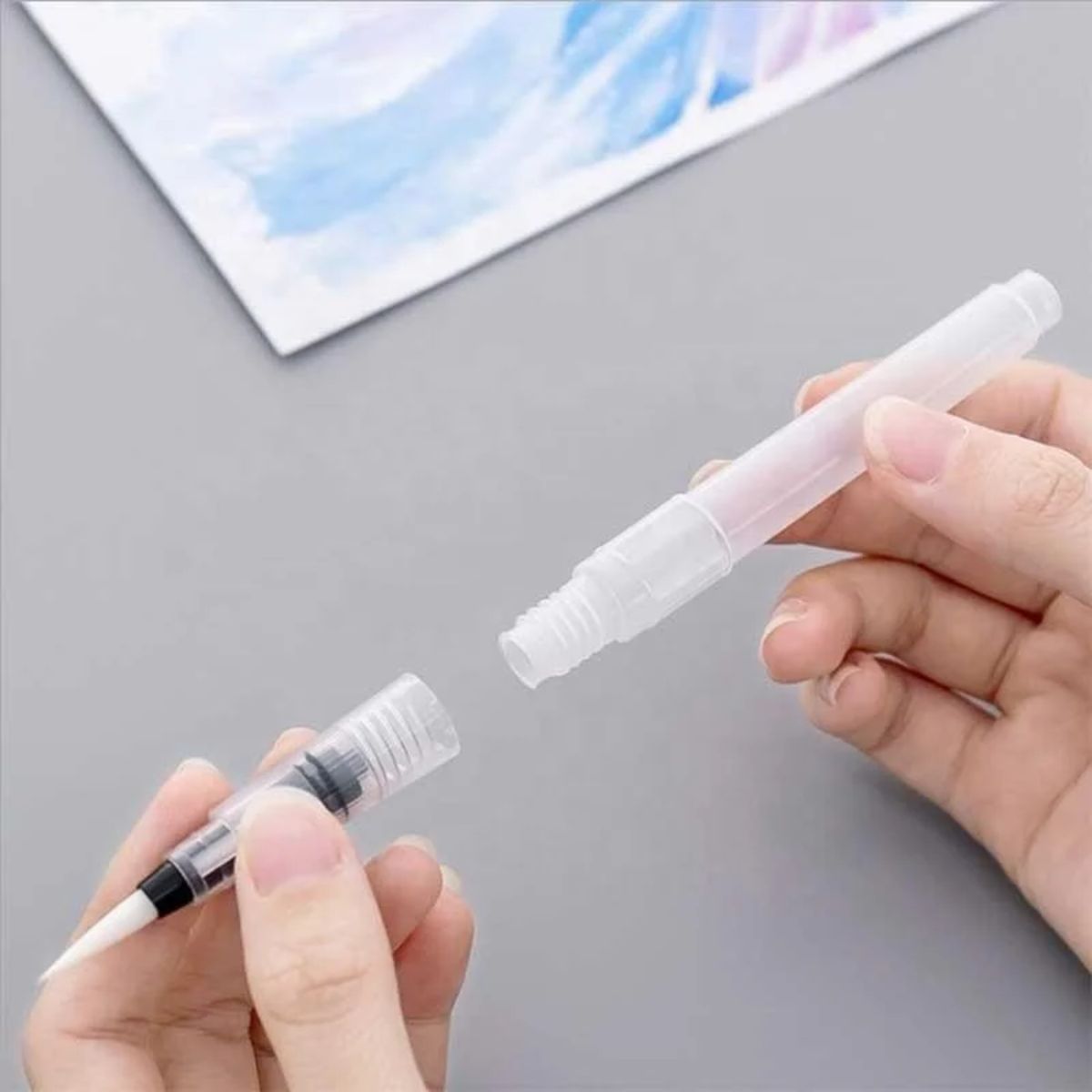 Water Brush Set Fine Point / 2 Pinceles para Agua Punta Fina Caligrafía plumas Kelly Creates