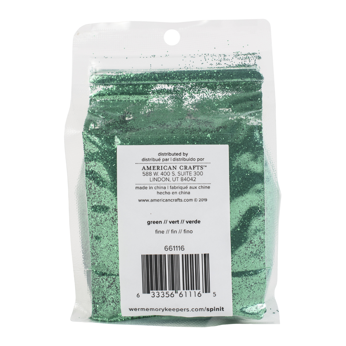 Spin It Glitter Green / Diamantina Verde Extra Fina Adornos / Embellishments We R Memory Keepers