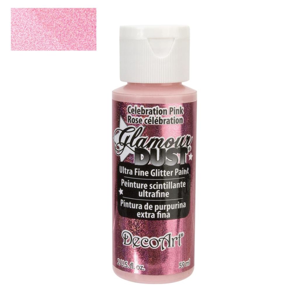 Glamour Dust Glitter Celebration Pink / Pintura Acrílica con Purpurina Rosa