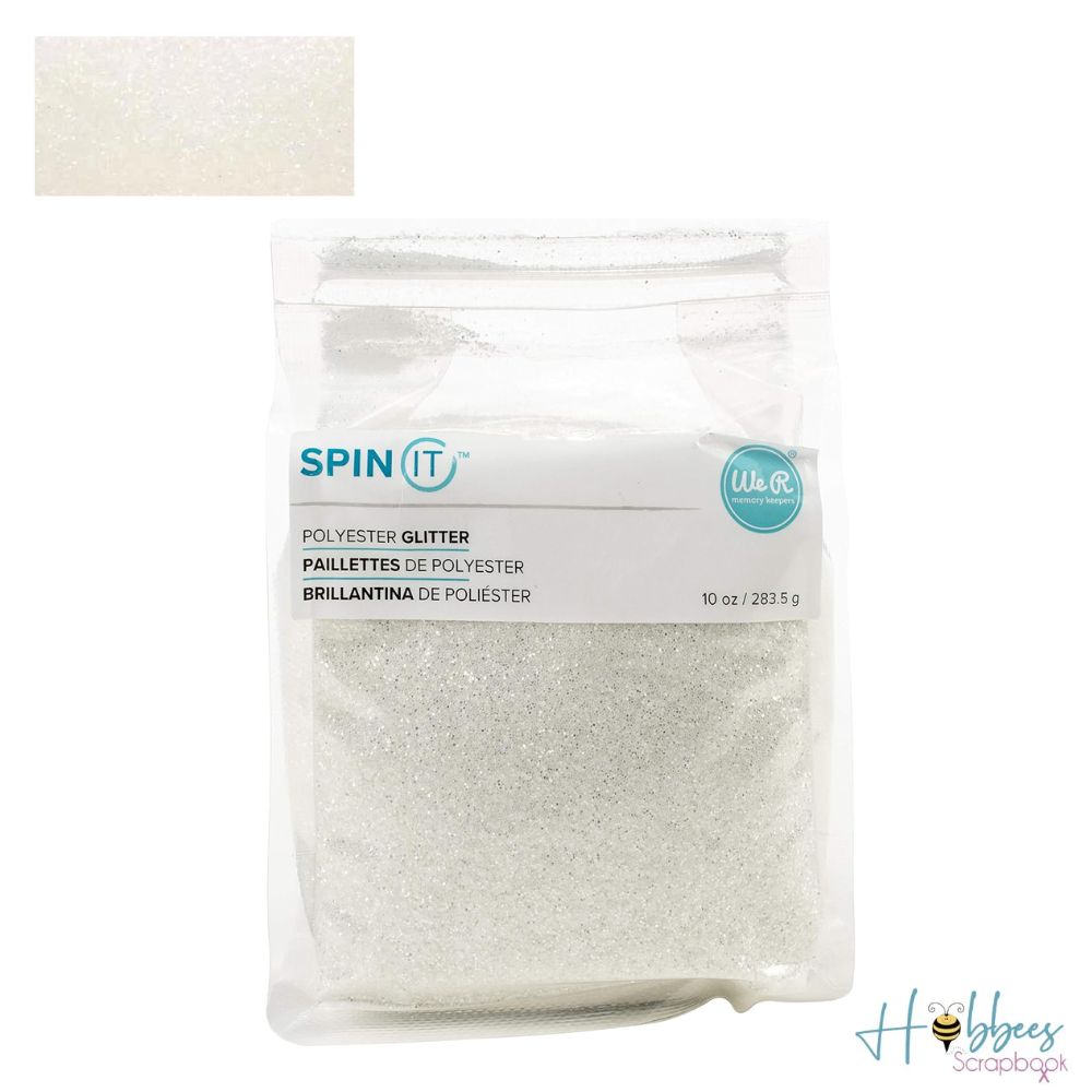 Spin It Extra Fine Glitter White Metalic / Diamantina Extra Fina Color Blanco Metálico Adornos / Embellishments We R Memory Keepers