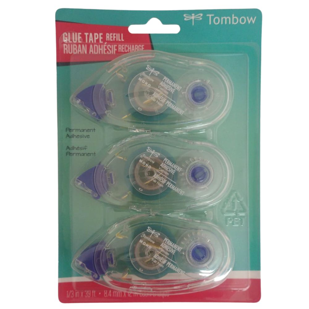 Permanent Adhesive 3 Refills / Adhesivo Permanente 3 Repuestos Adhesivos / Pegamentos Tombow