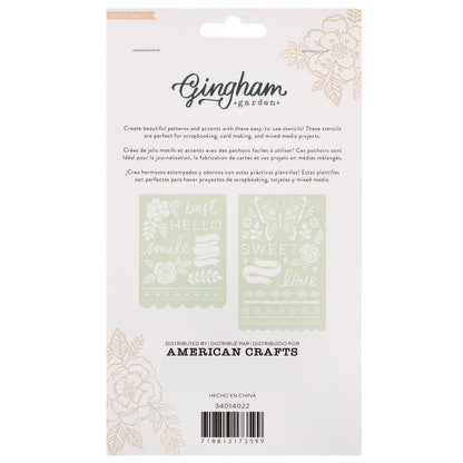 Gingham Garden Stencils / Esténciles de Jardín Gingham Esténciles / Plantillas Crate Paper