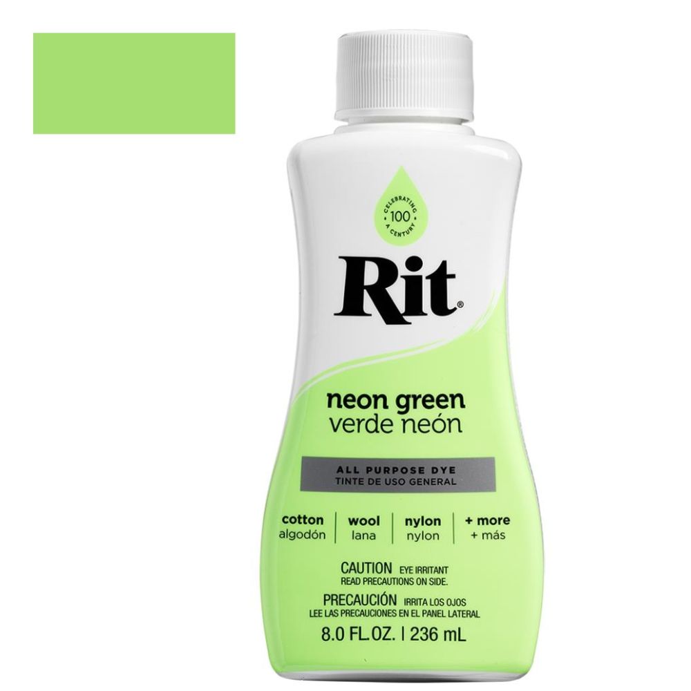 Rit Dye Liquid Neon Green / LÃquido para Teñir Verde Neon Pintura para Tela Rit