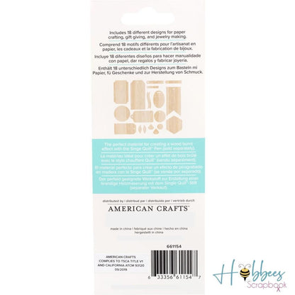 SingeQuill Wood Ephemera / Efímera de Madera Adornos / Embellishments American Crafts