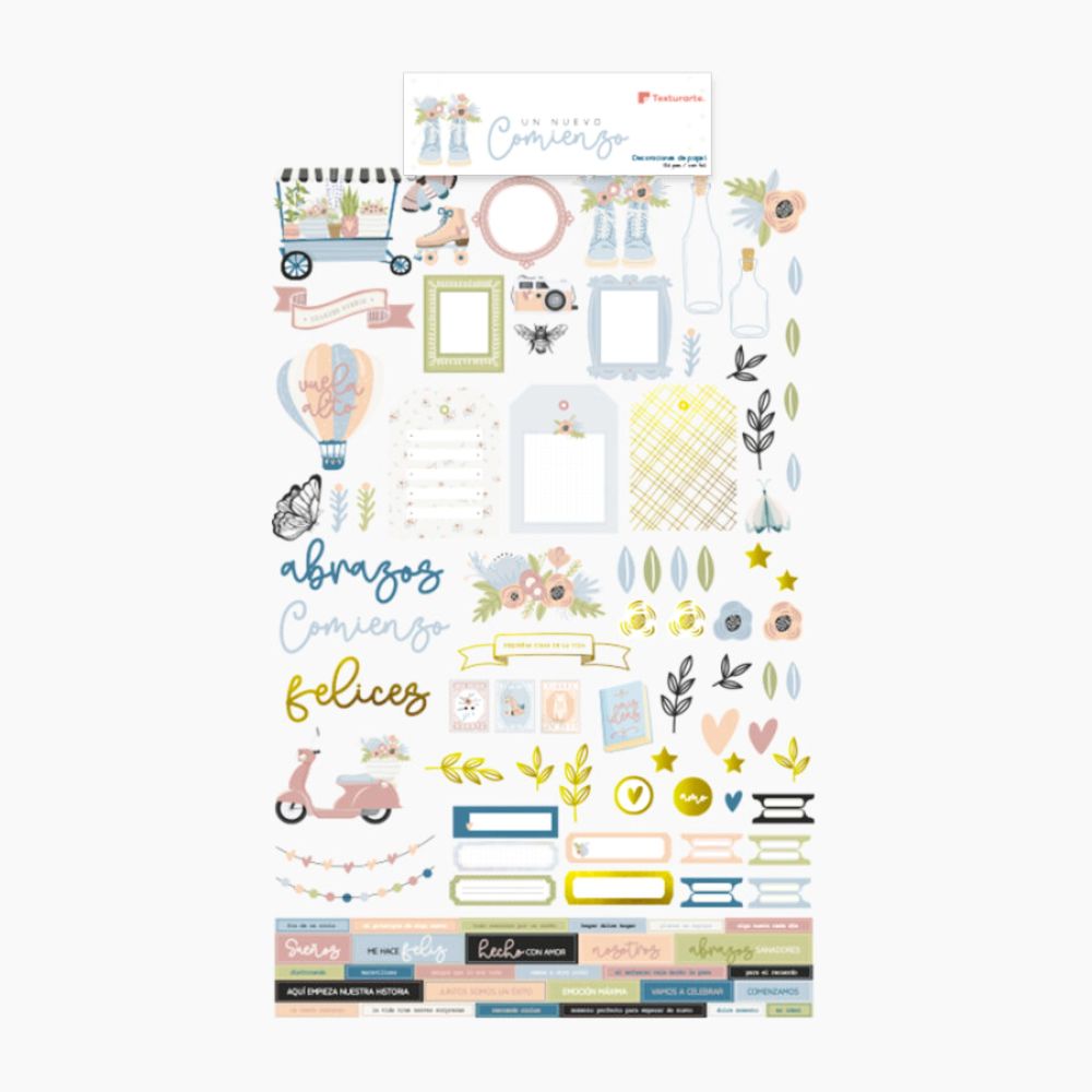 Paquete de Decoraciones Un Nuevo Comienzo Descontinuado Texturarte