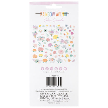 Rainbow Avenue Ephemera Die-Cuts Floral / Recortes Decorativos Florales Stickers American Crafts