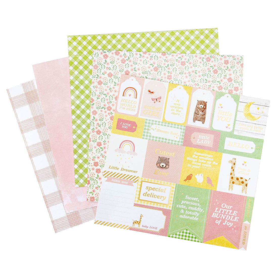Hello Little Girl Paper Pad 12" / Block Papel Hola Pequeña Papel American Crafts