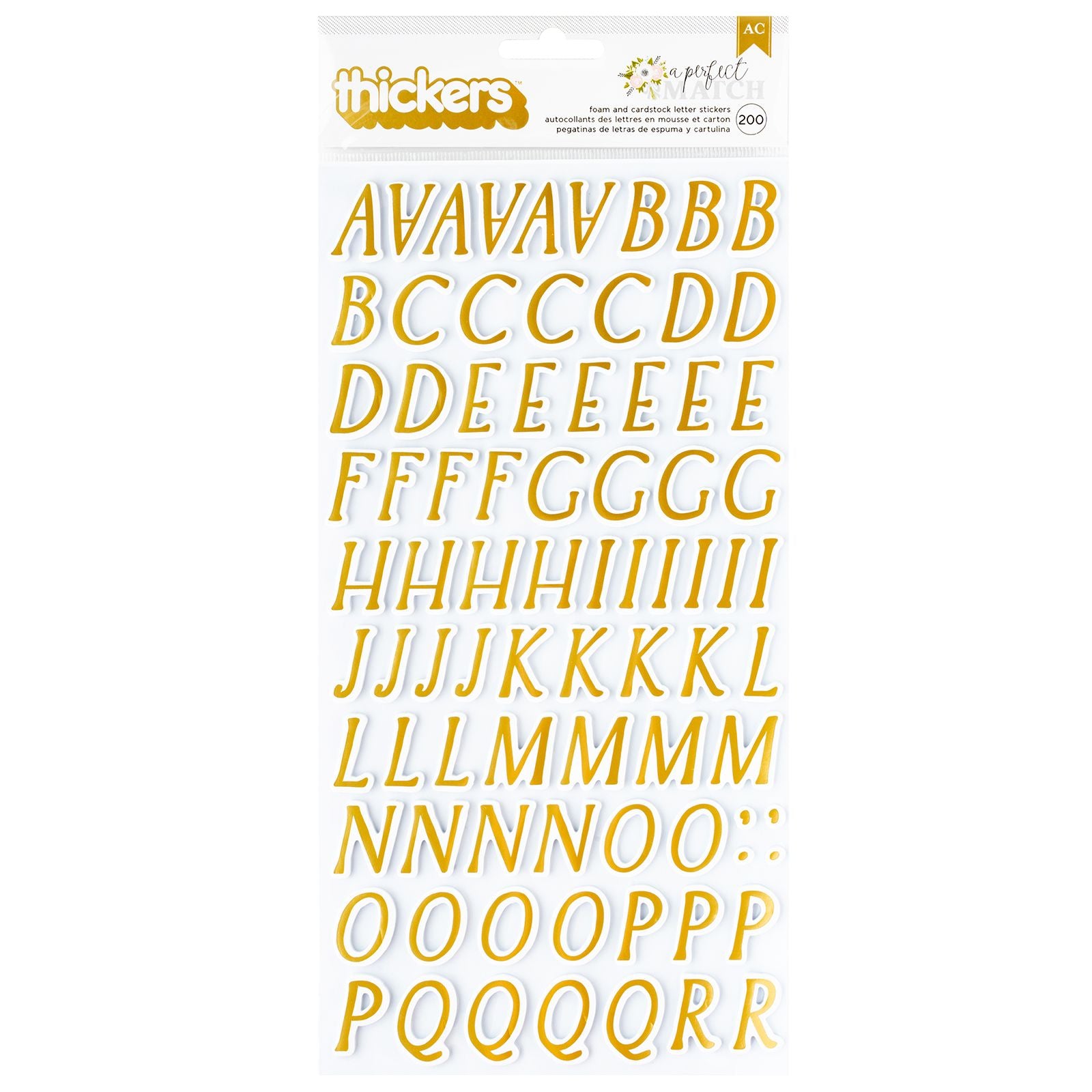 A Perfect Match Thickers Stickers / Estampas Gruesas de Alfabeto