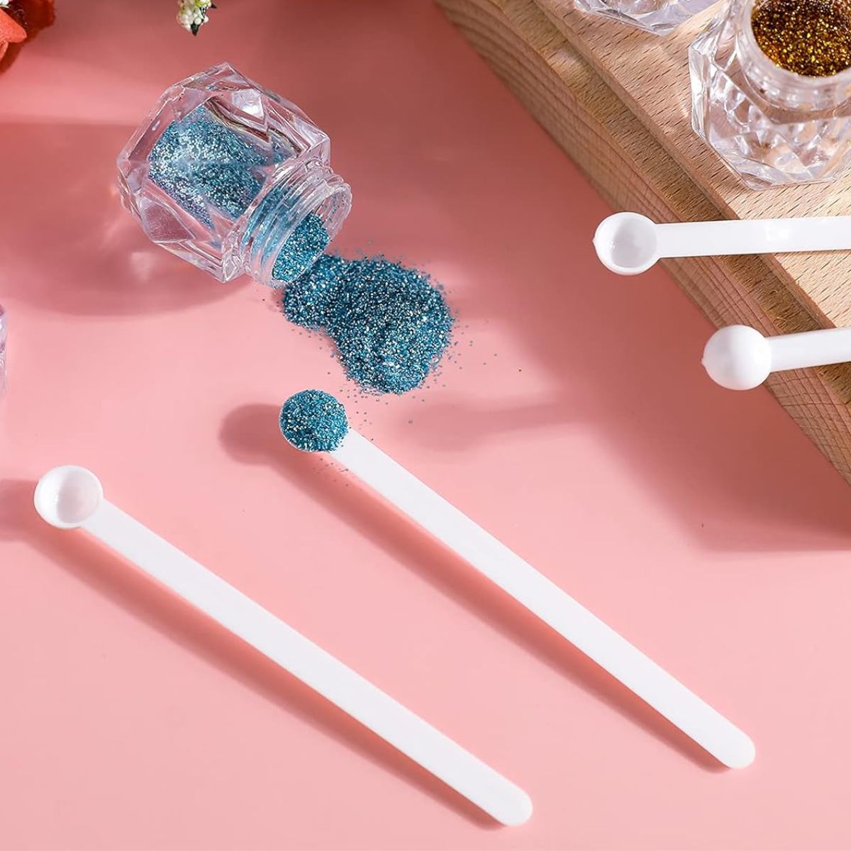5 Mini Cucharitas para Polvos, Glitter o Pigmentos Herramientas Hobbees