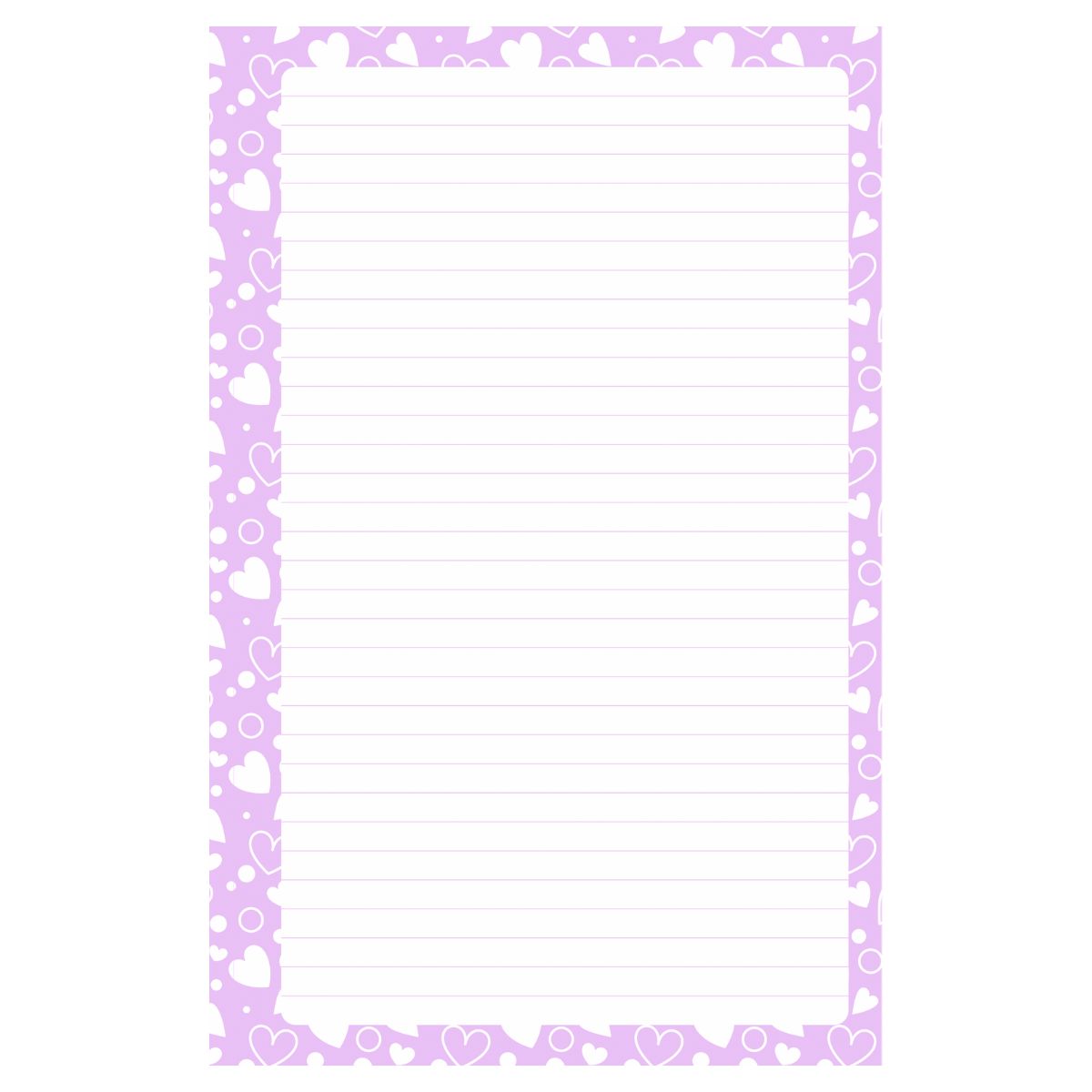 100 Hojas Interiores Media Carta Corazón Lila Encuadernacion Crazy Crafts