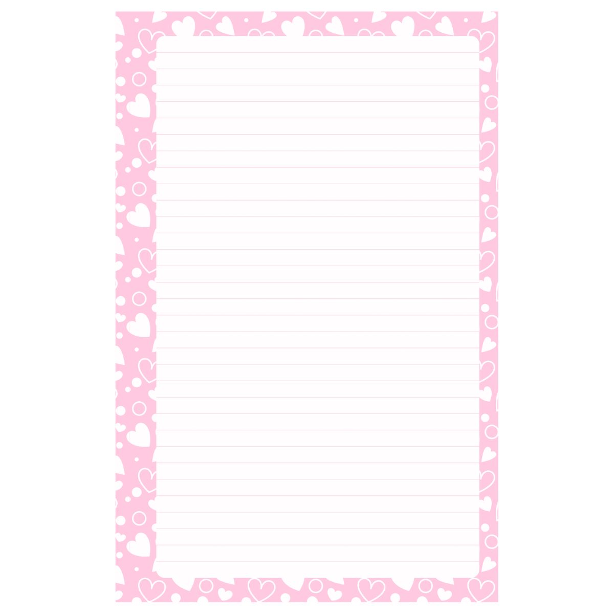 100 Hojas Interiores Media Carta Corazón Rosa Encuadernacion Crazy Crafts
