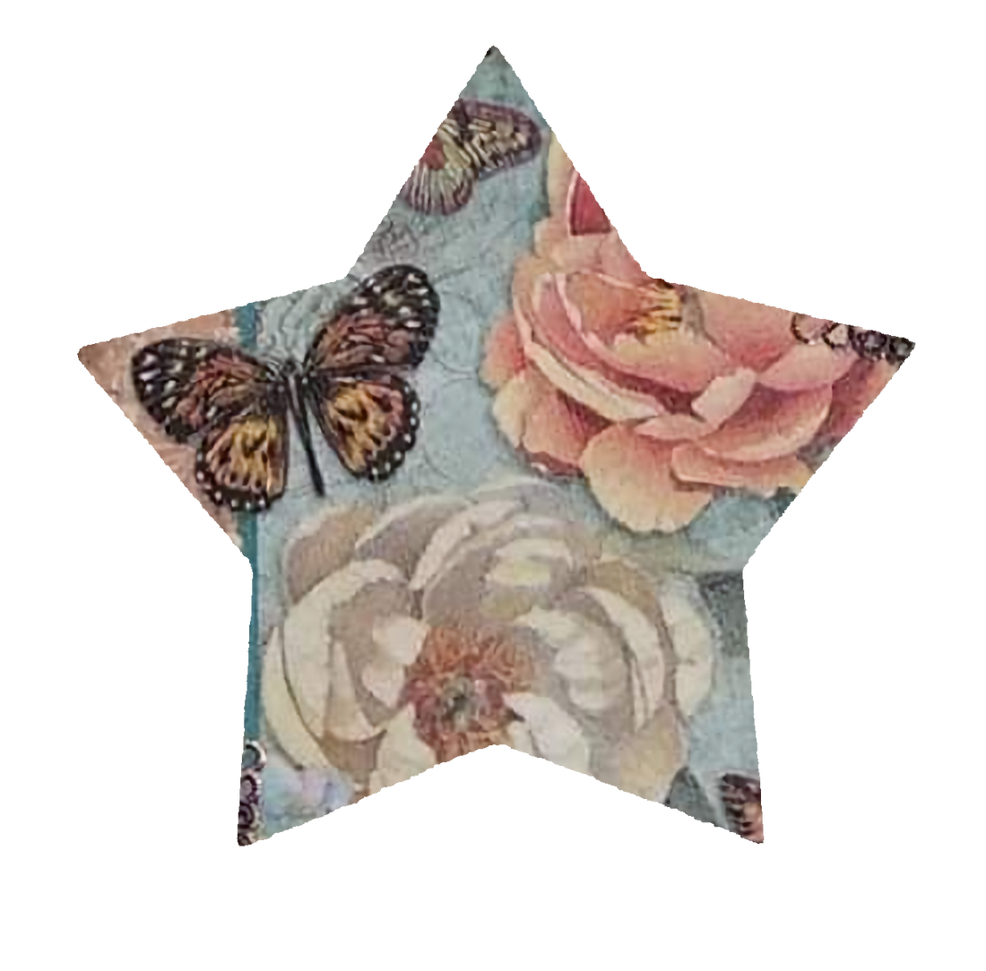 MDF Coaster Star / Portavasos Personalizable de Estrella Decoupage Little Birdie
