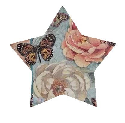 MDF Coaster Star / Portavasos Personalizable de Estrella Decoupage Little Birdie