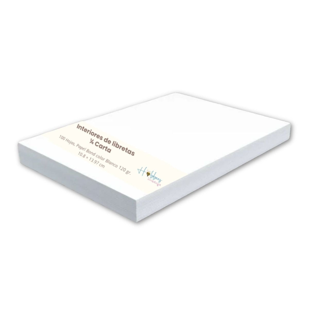 100 Hojas de Papel color Blanco 120gr 1/4 Carta