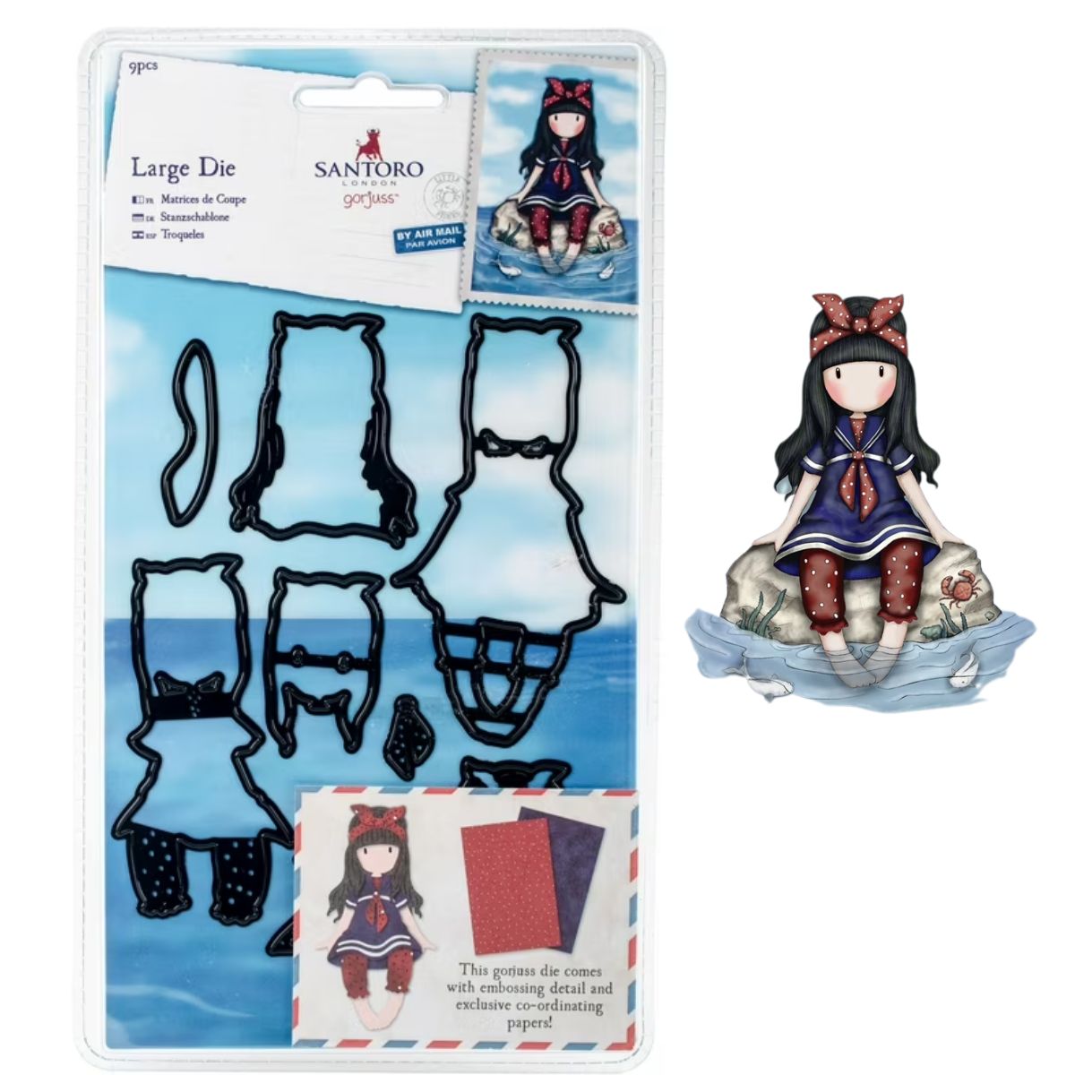 Gorjuss Postal Little Fishes Dies / Suajes de Corte Gorjuss Pescadora Dados de Corte / Suajes / Troqueles DoCrafts