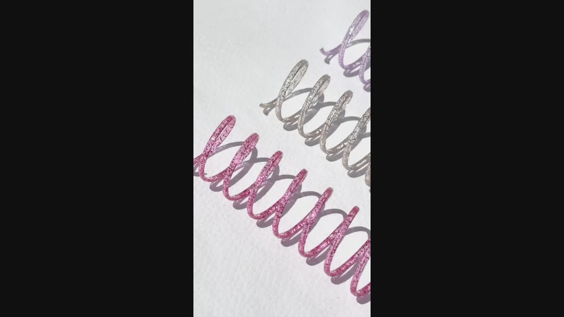 Espirales de Plástico Glitter 25mm para Encuadernación Creativa 10 pzs