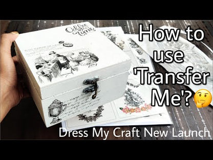 Border Mania Transfer Me Sheet A4 / Hoja de Transferencia Bordes Servilletas de Papel para Decoupage Dress My Craft