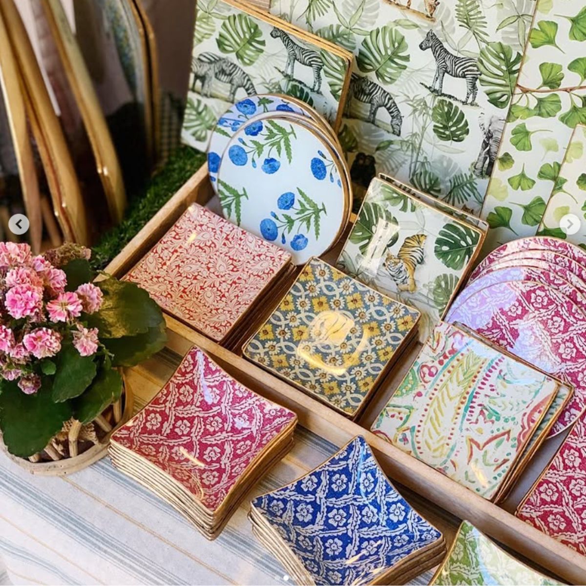 6 Platos de Vidrio Cuadrados Estilo Europeo para Decoupage 30 cm Decoupage Decorakel