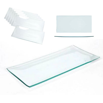 6 Platos de Vidrio Rectangulares Estilo Europeo para Decoupage 16cm Decoupage Decorakel