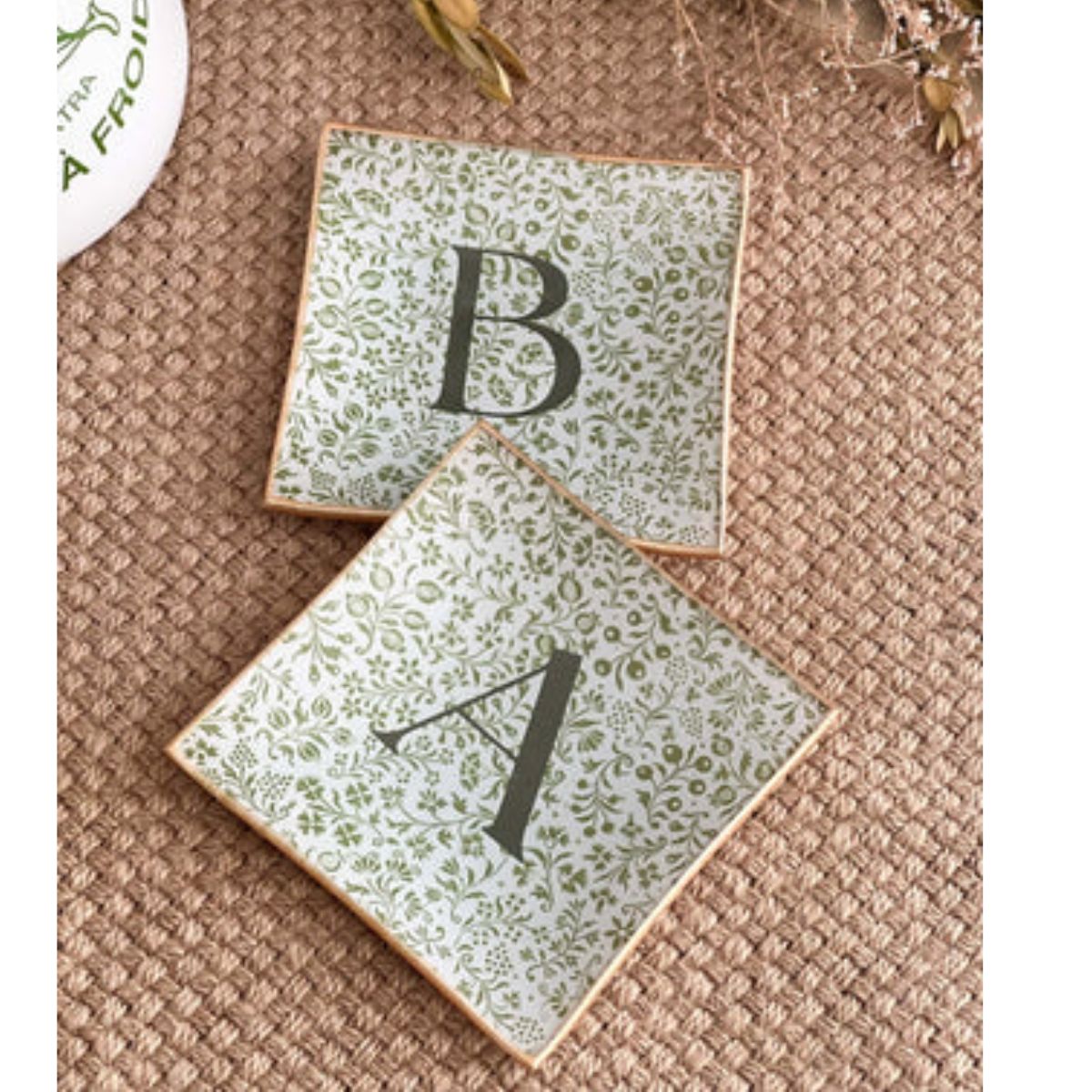 6 Platos de Vidrio Cuadrados Estilo Europeo para Decoupage 20 cm Decoupage Decorakel