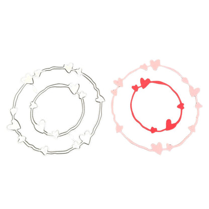 Suajes o Troqueles de Círculos Decorativos con Corazones Dados de Corte / Suajes / Troqueles Hobbees
