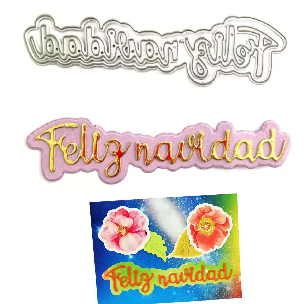 Suaje o Troquel “Feliz Navidad” Dados de Corte / Suajes / Troqueles Hobbees