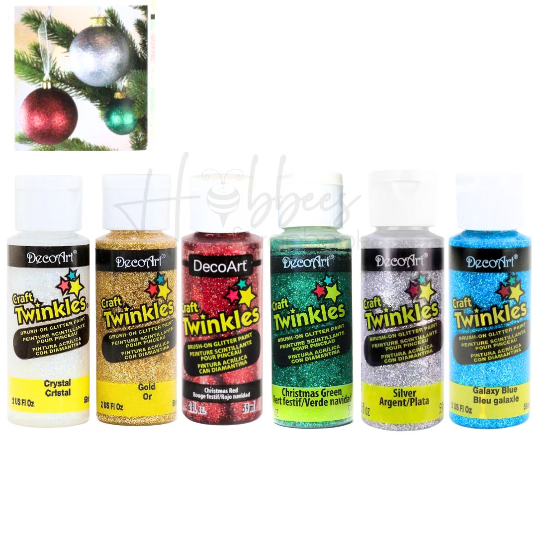 Pack Glitter Pain Christmas / Paquete de Pinturas AcrÃlicas con Glitter Acrìlicos Plaid