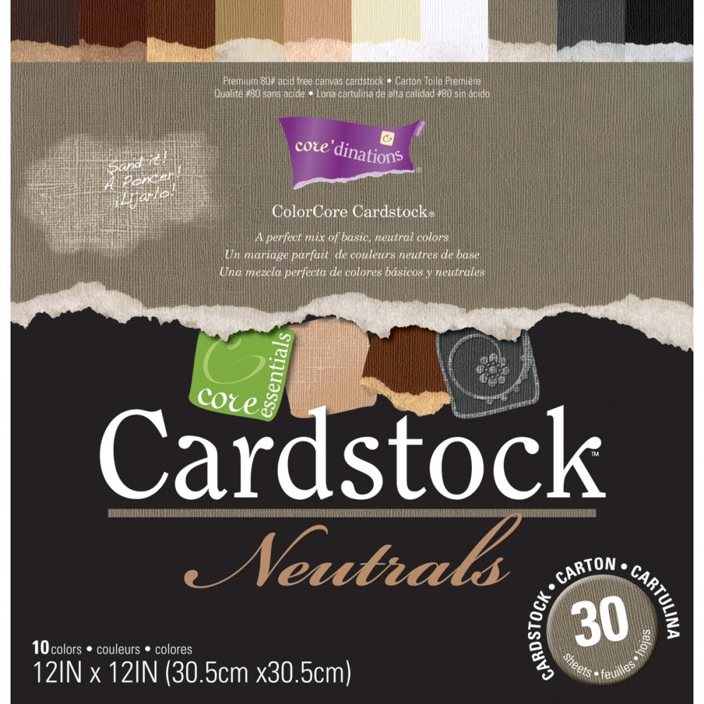 Essentials Cardstock Pad 12 X 12 Neutrals / Cartulina Colores Neutrales Descontinuado Core&