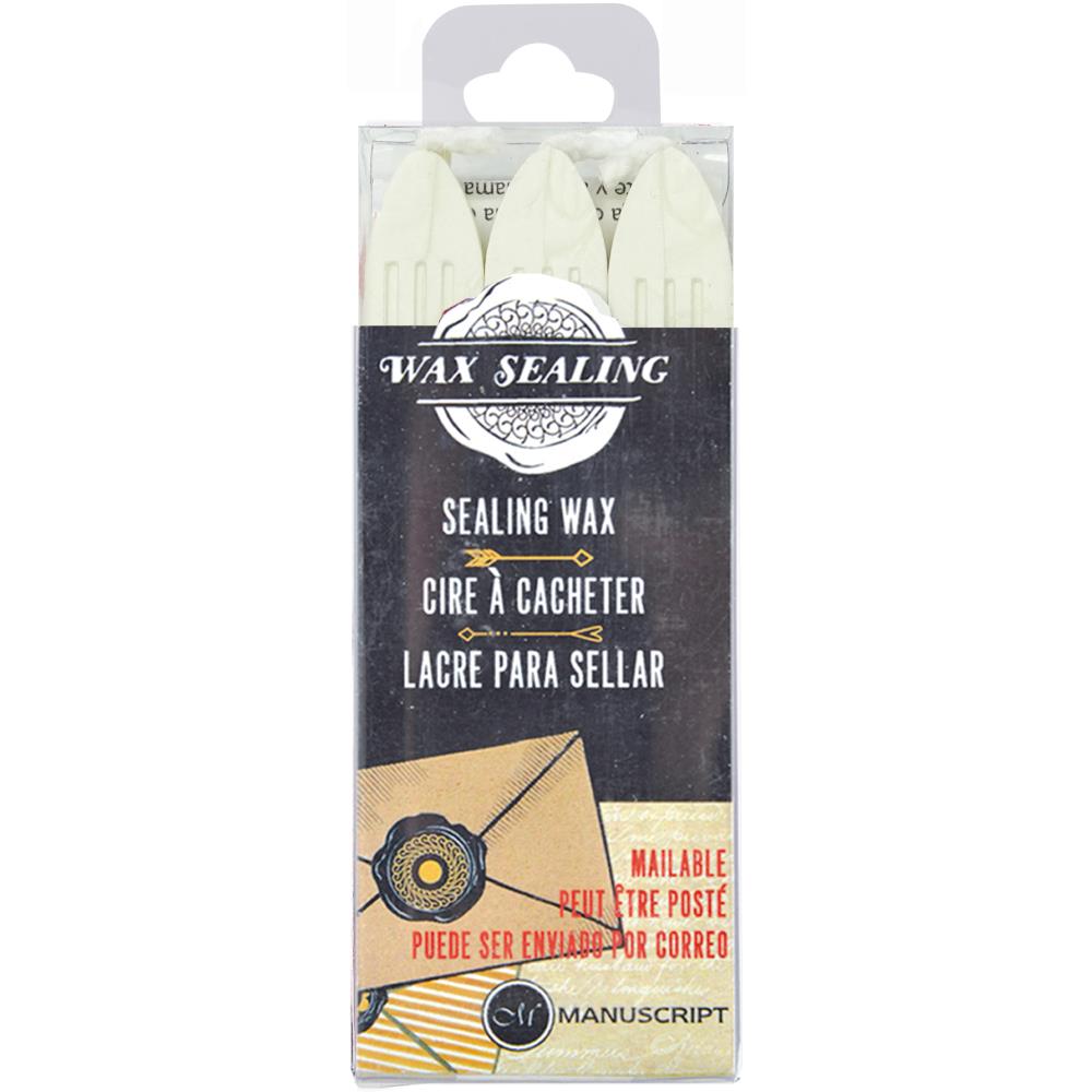 Sealing Wax Sticks W/Wick Pearl / 3 Barras de Lacre Perla Descontinuado Manuscript