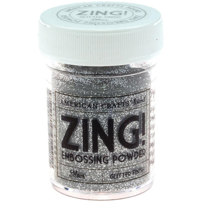Zing Glitter Silver Embossing Powder / Polvos de Realce Plateado Brillante Descontinuado American Crafts
