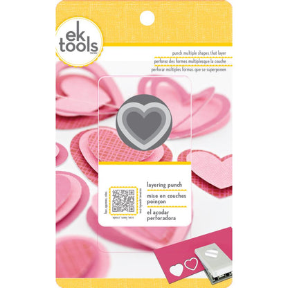 Hearts Layering Punch / Perforadora 3 en 1 Corazones Descontinuado Ek Success