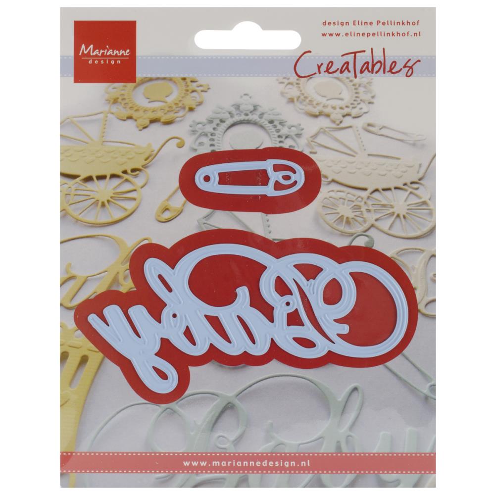 Baby Text &amp; Safety Pin / Bebe y Segurito Descontinuado Marianne design