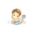 Edwin Catching Fish Cling Stamp / Sello Cling Niño con Pez Sellos Magnolia